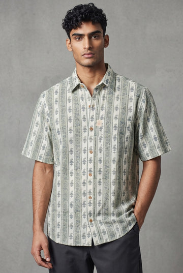 White Border Buta Print