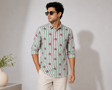 Stripe Floral Buti Print
